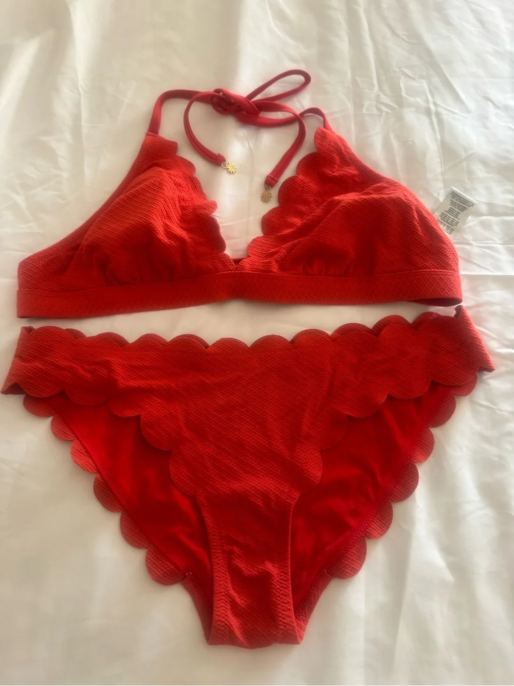 Jessica Simpson Red Scallop Bikini Set - Women Intimates & Sleepwear